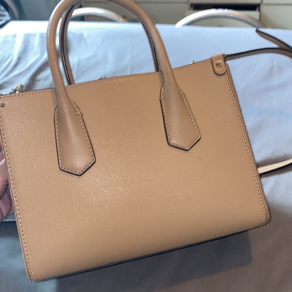 Michael Kors Beige Square Purse Bag with Gold Studs Great Condition Trendy - Picture 2 of 7